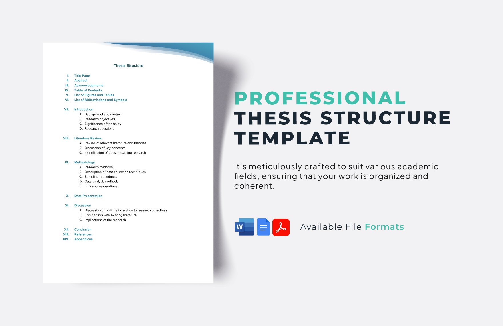 Free Thesis Structure Template in Word, Google Docs, PDF
