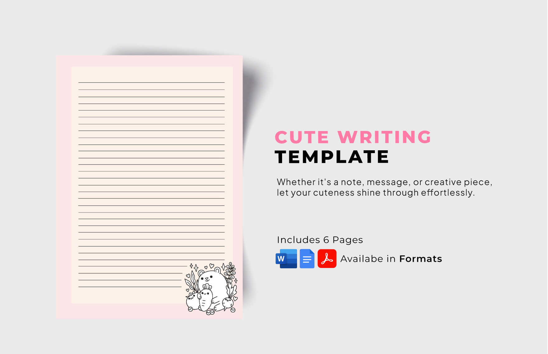 Cute Writing Template in Google Docs, Word, PDF - Download | Template.net