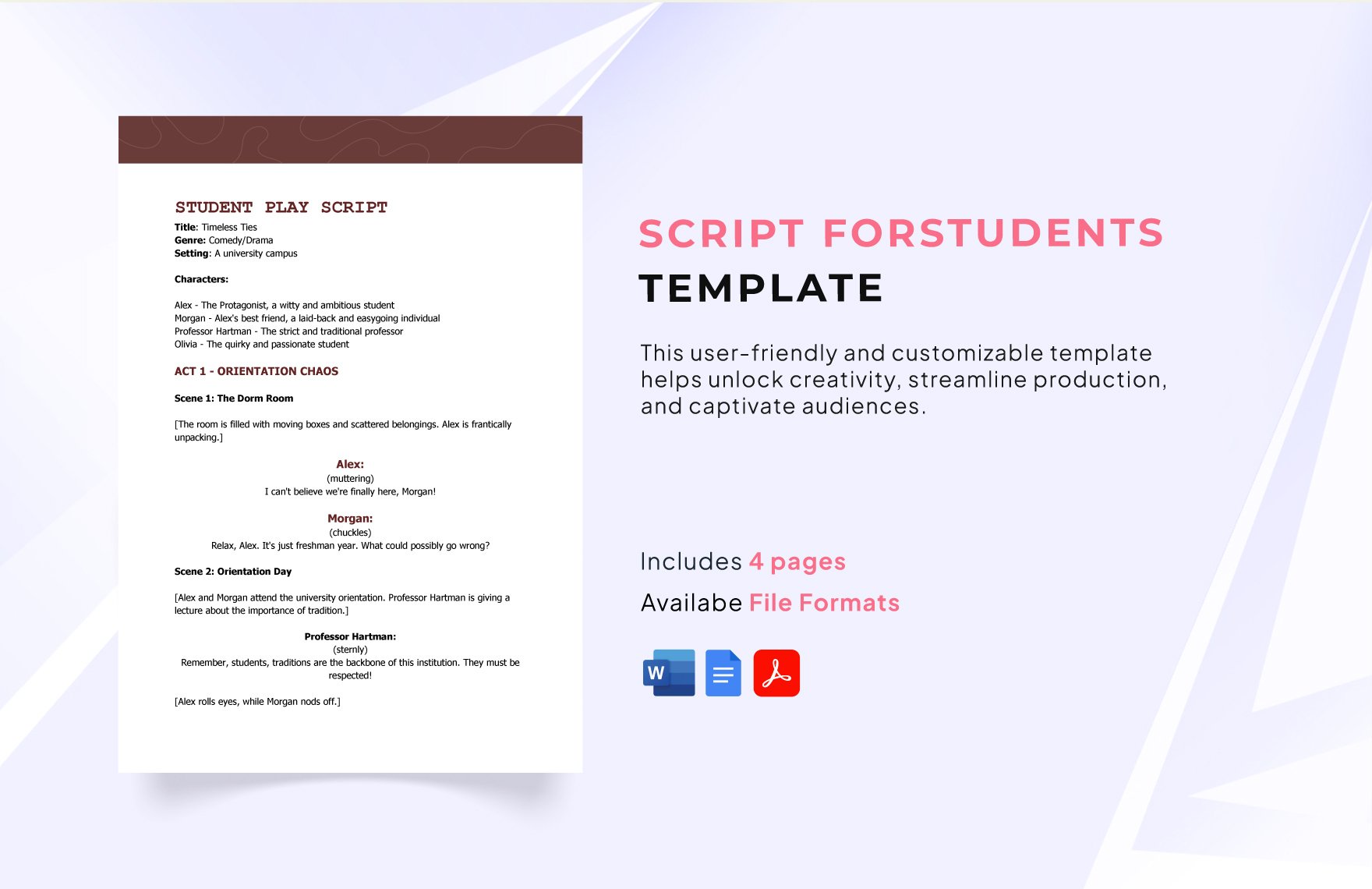 Script for Students Template