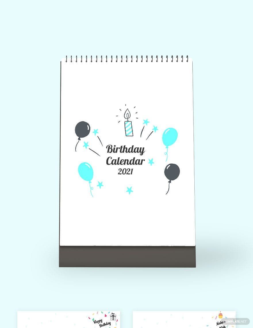 Birthday Desk Calendar Template