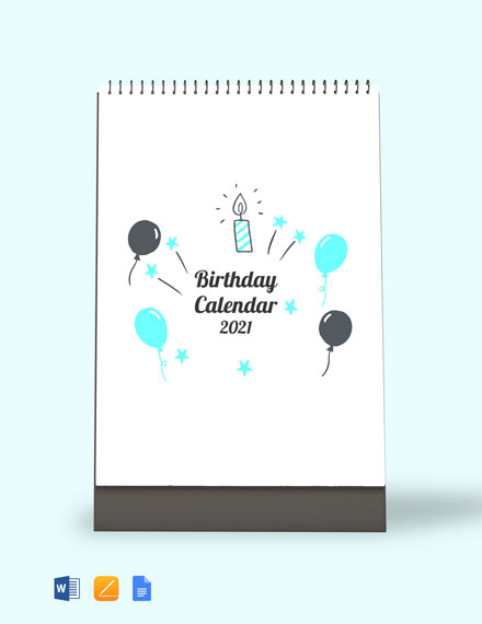 45+ Birthday Calendar Templates - PSD, PDF, Excel