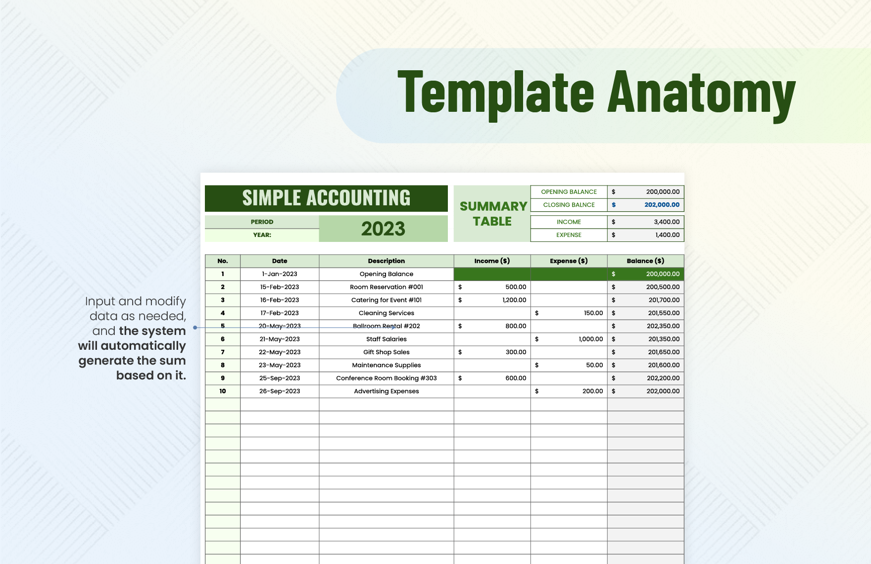 Simple Accounting Template