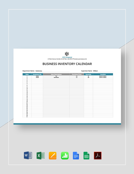 Inventory Templates In Google Docs 