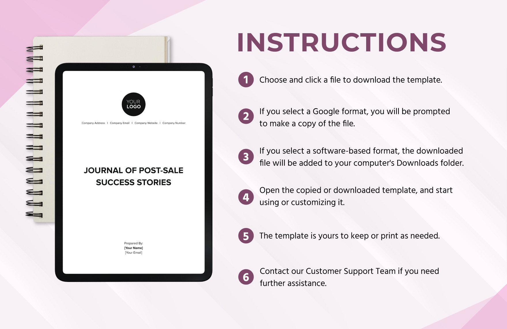Journal of Post-Sale Success Stories Template
