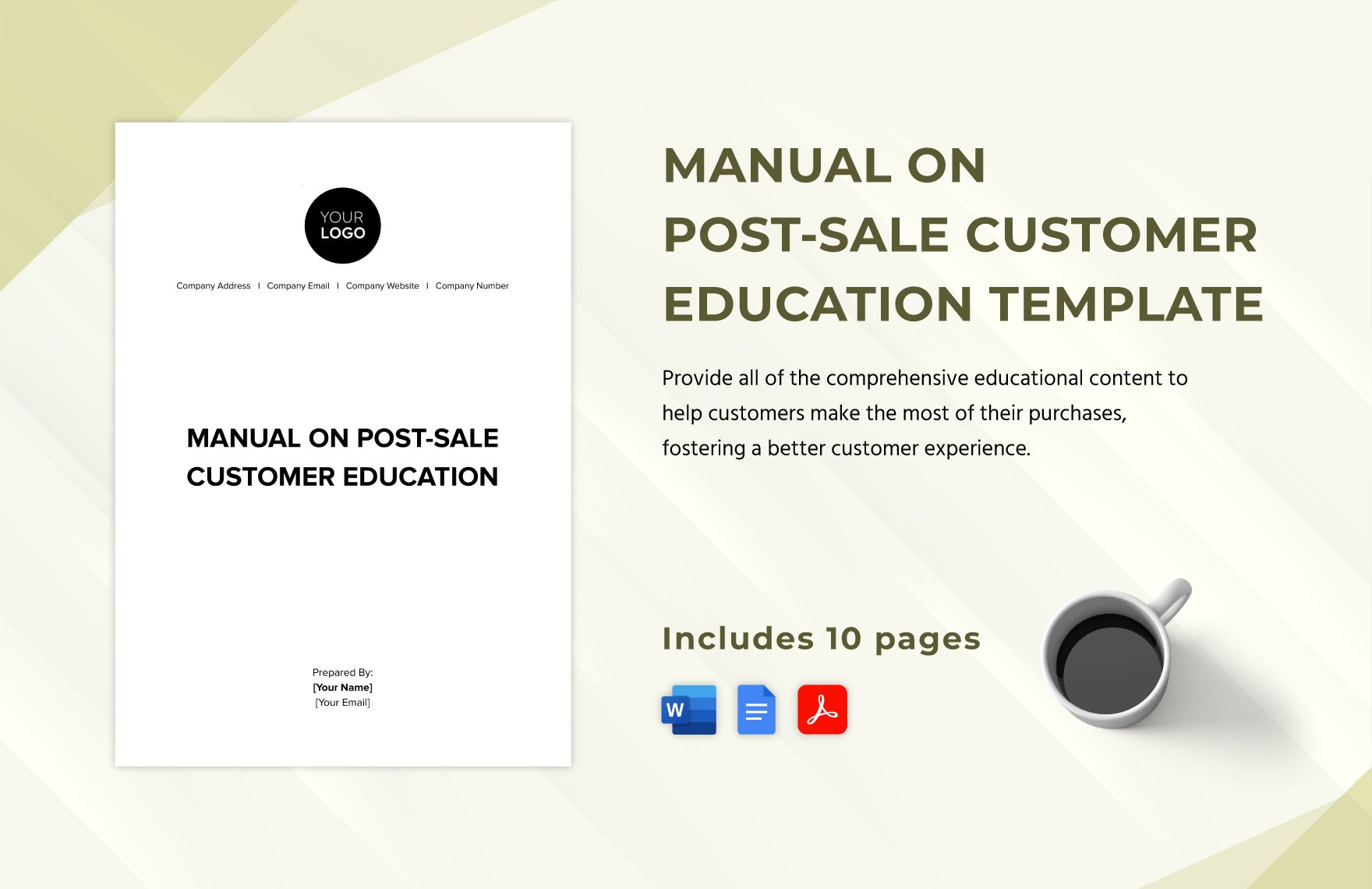 Manual on Post-Sale Customer Education Template in Word, Google Docs, PDF