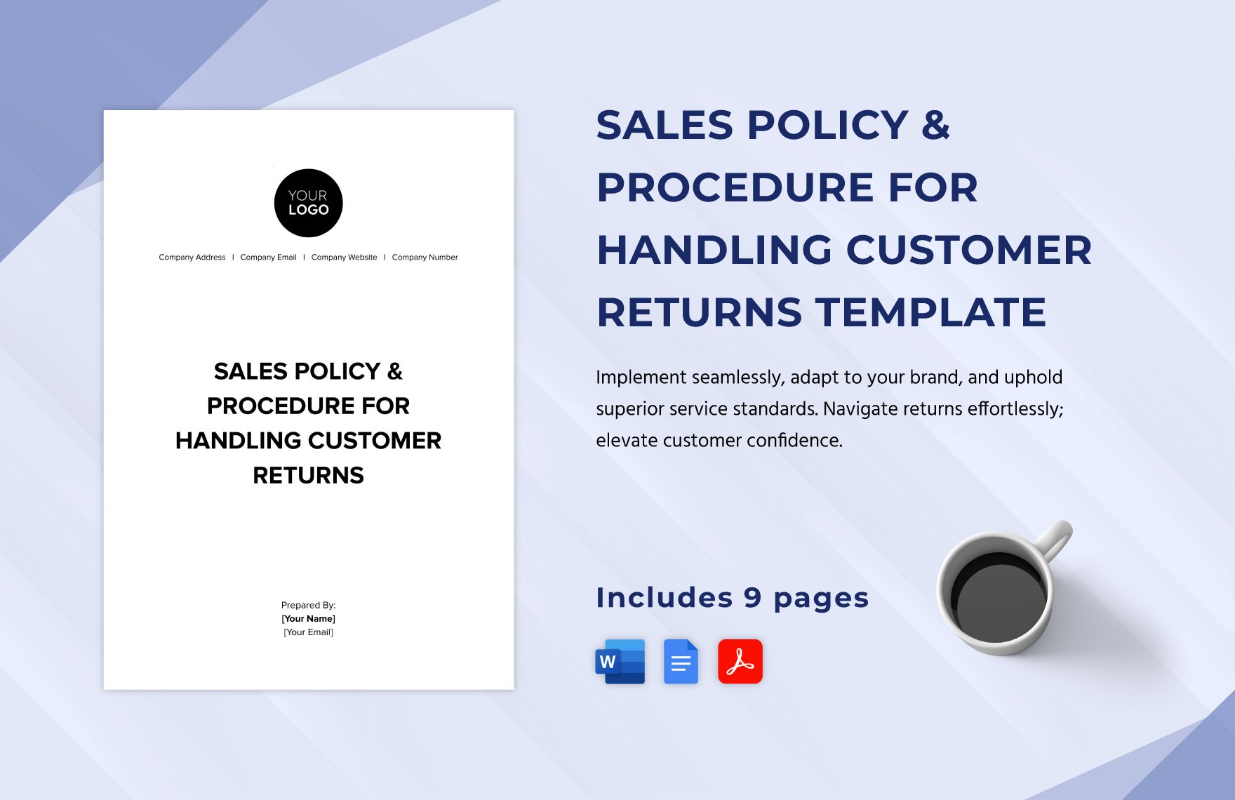 Sales Policy & Procedure for Handling Customer Returns Template in Word, Google Docs, PDF