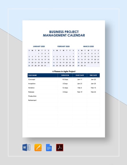 Project Calendar Template Template Collections