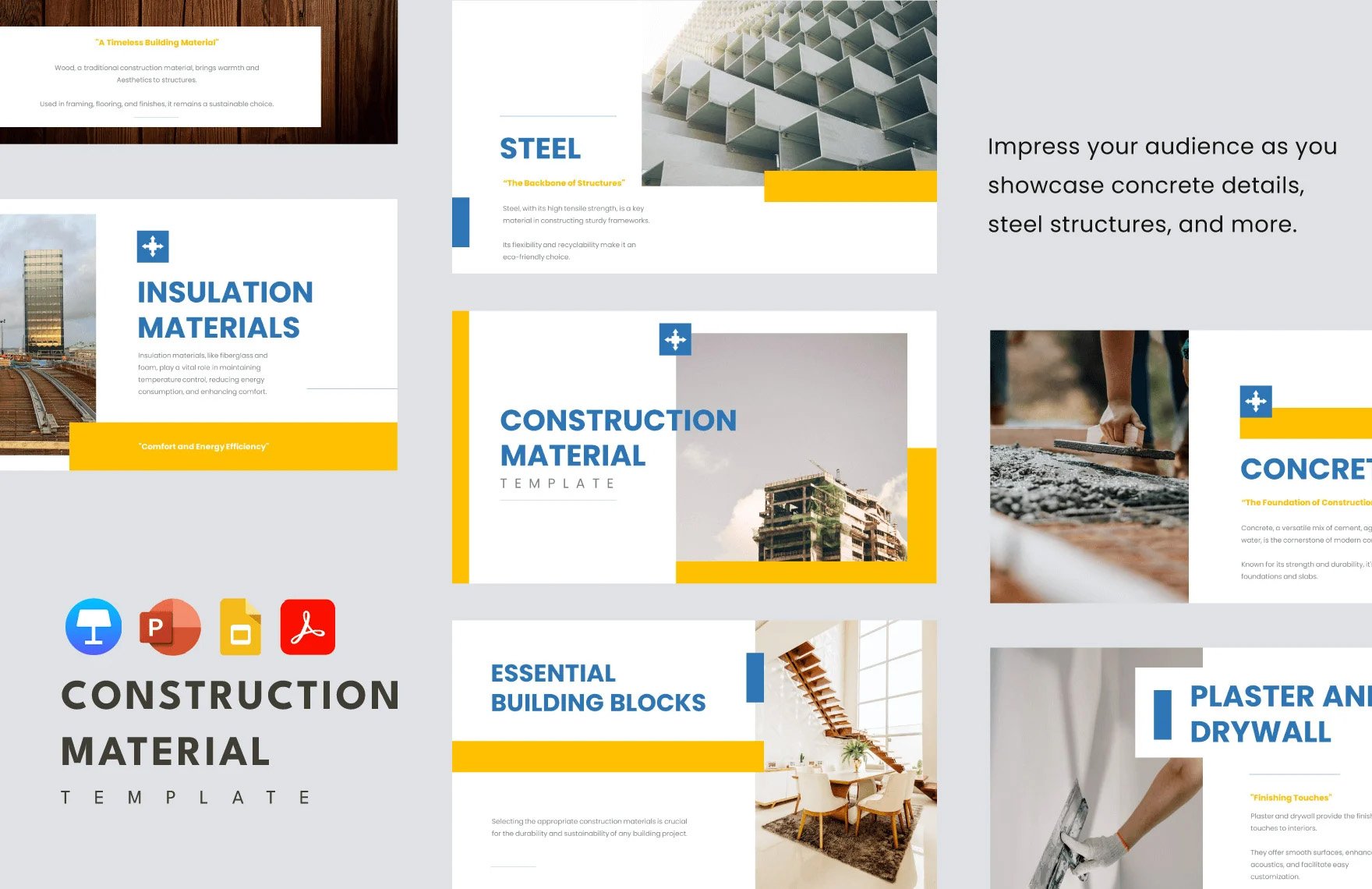 Construction Material Template in PDF, PowerPoint, Google Slides, Apple Keynote