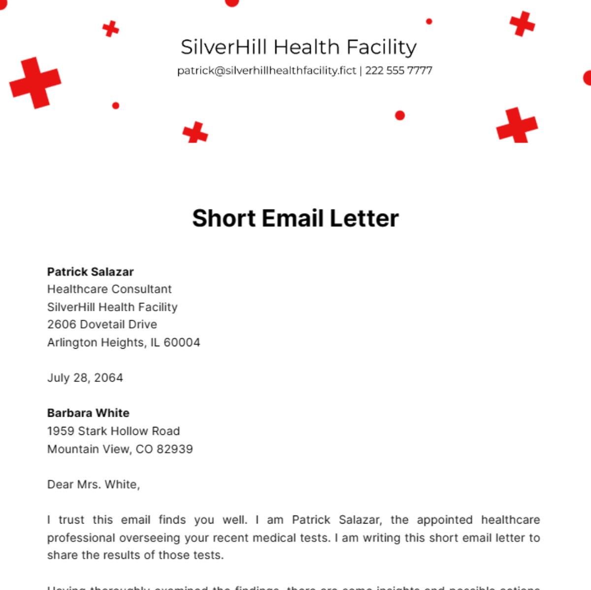 Short Email Letter Template