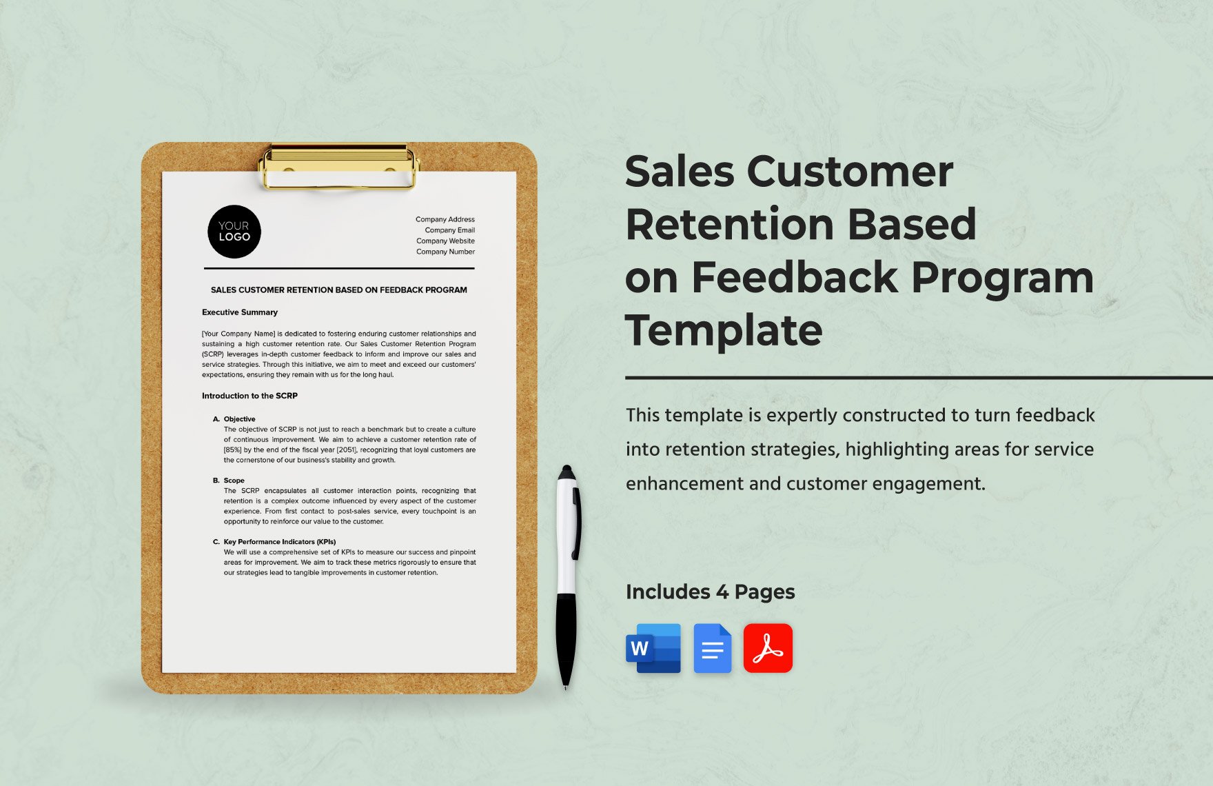 Sales Customer Retention Based on Feedback Program Template