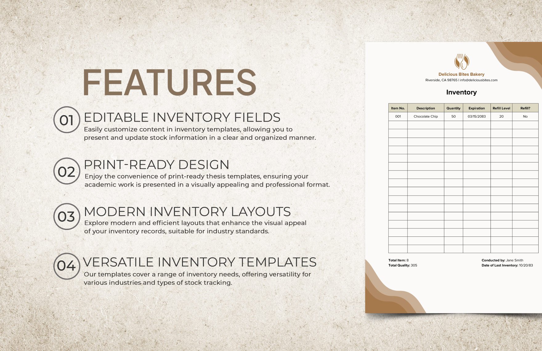 Sample Inventory Template