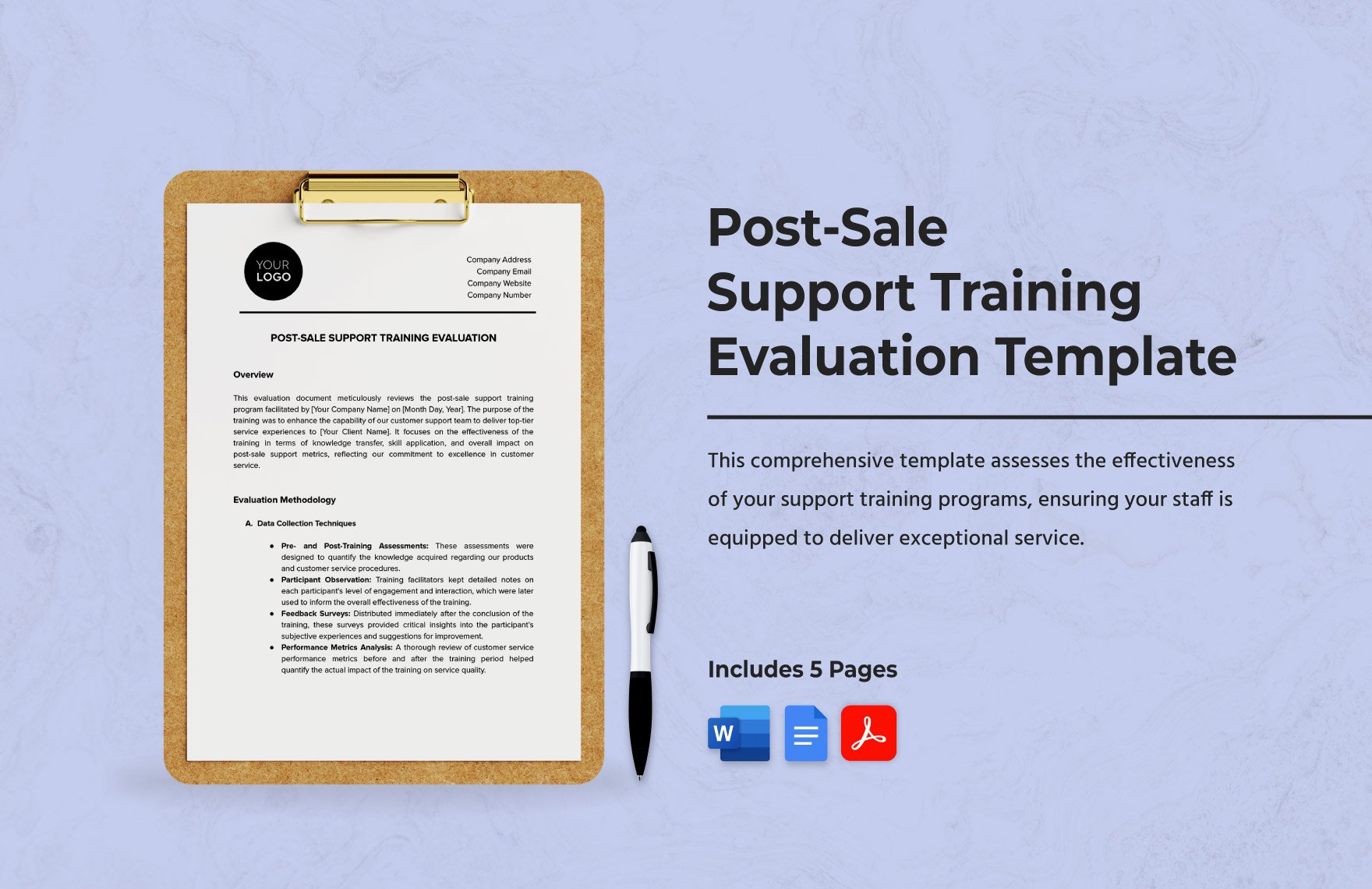 Post-Sale Support Training Evaluation Template