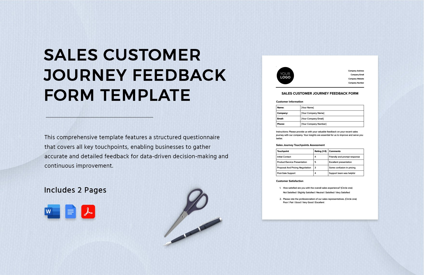 Sales Customer Journey Feedback Form Template in Word, Google Docs, PDF