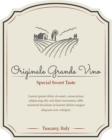 Free Sample Wine Label Template: Download 118  Labels in Illustrator