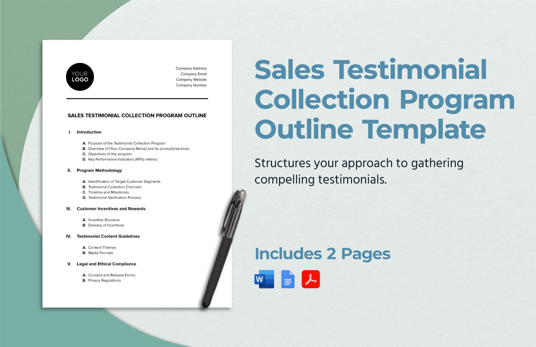 Sales Testimonial Collection Program Outline Template