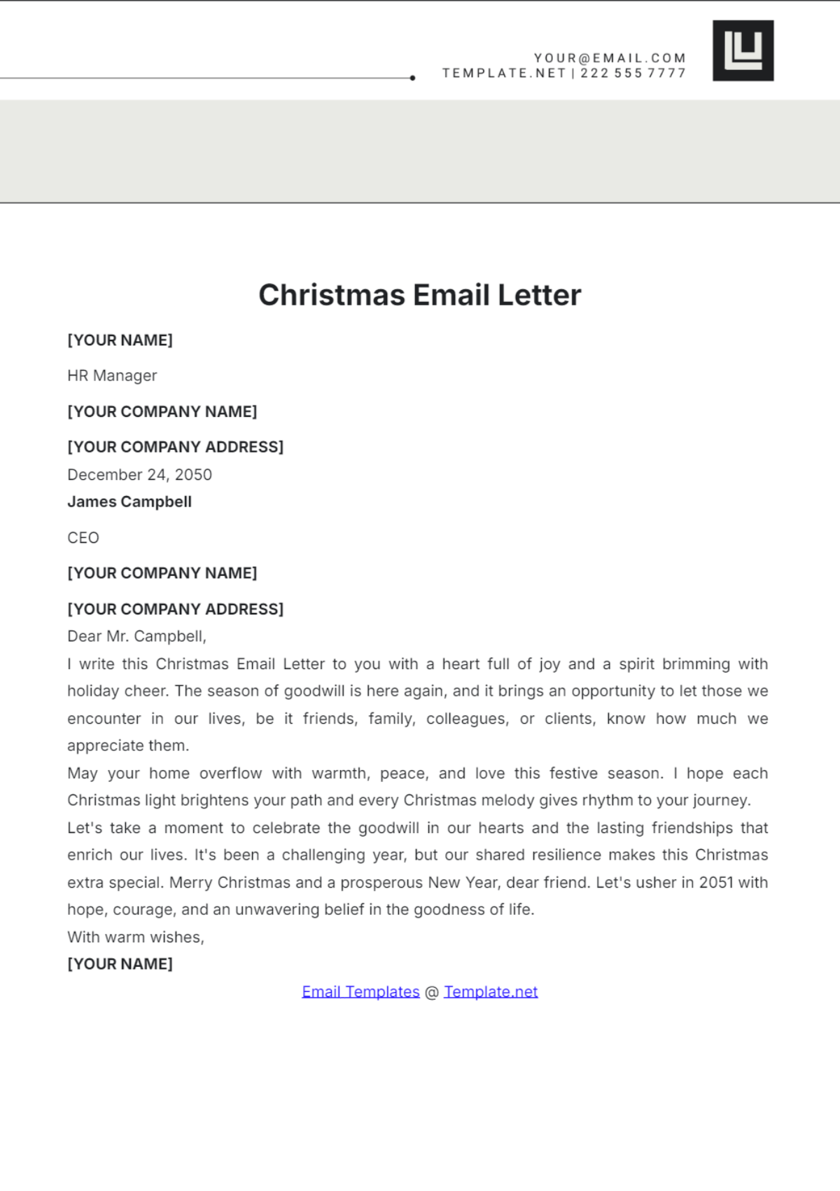 Free Christmas Letter Templates, Editable and Printable