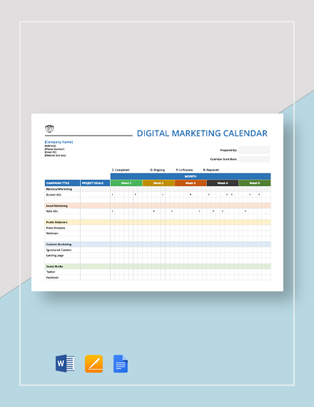Marketing Calendar Template - 30+ Excel, PDF Documents Download