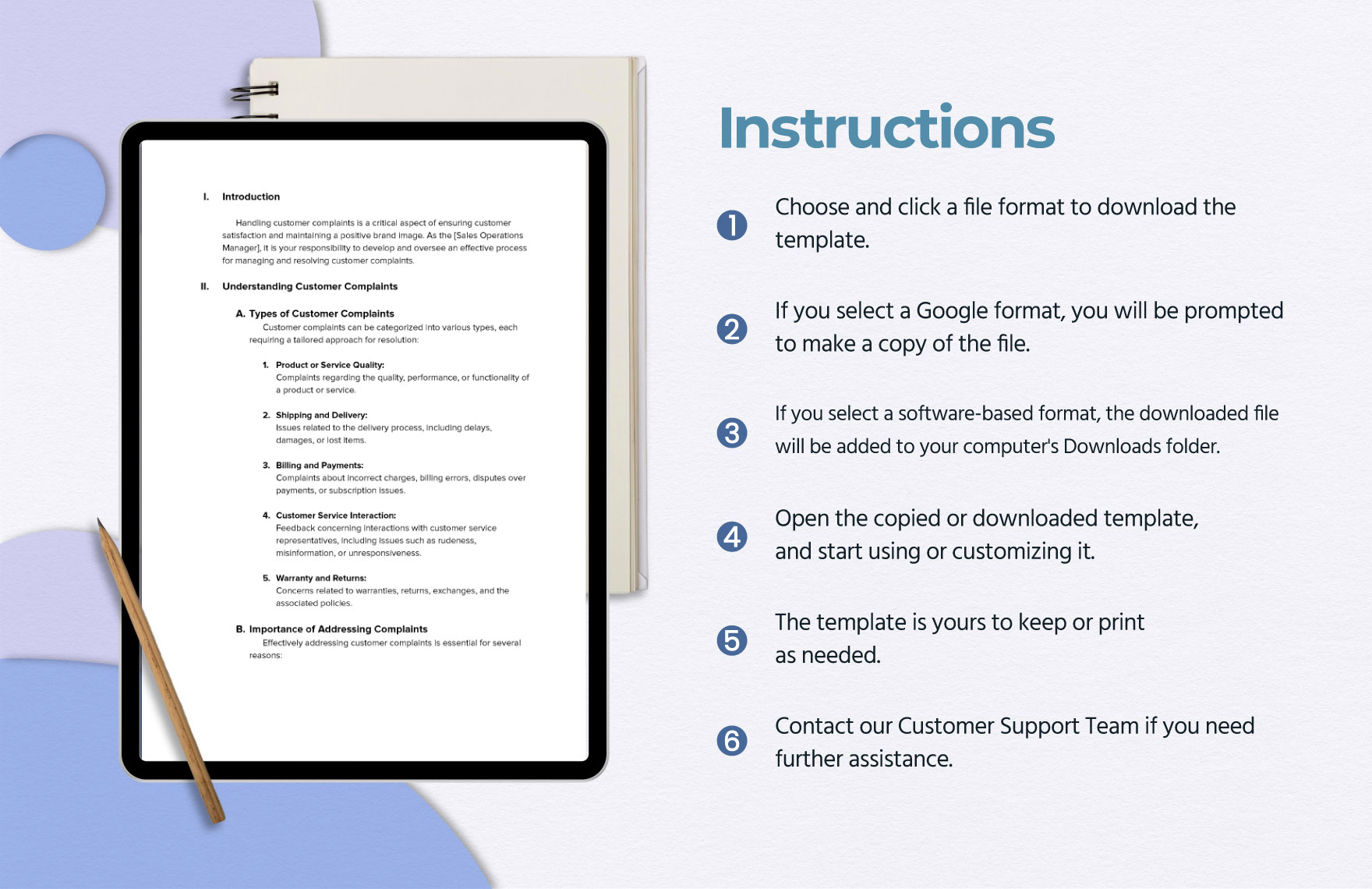 Sales Manual for Handling Customer Complaints Template