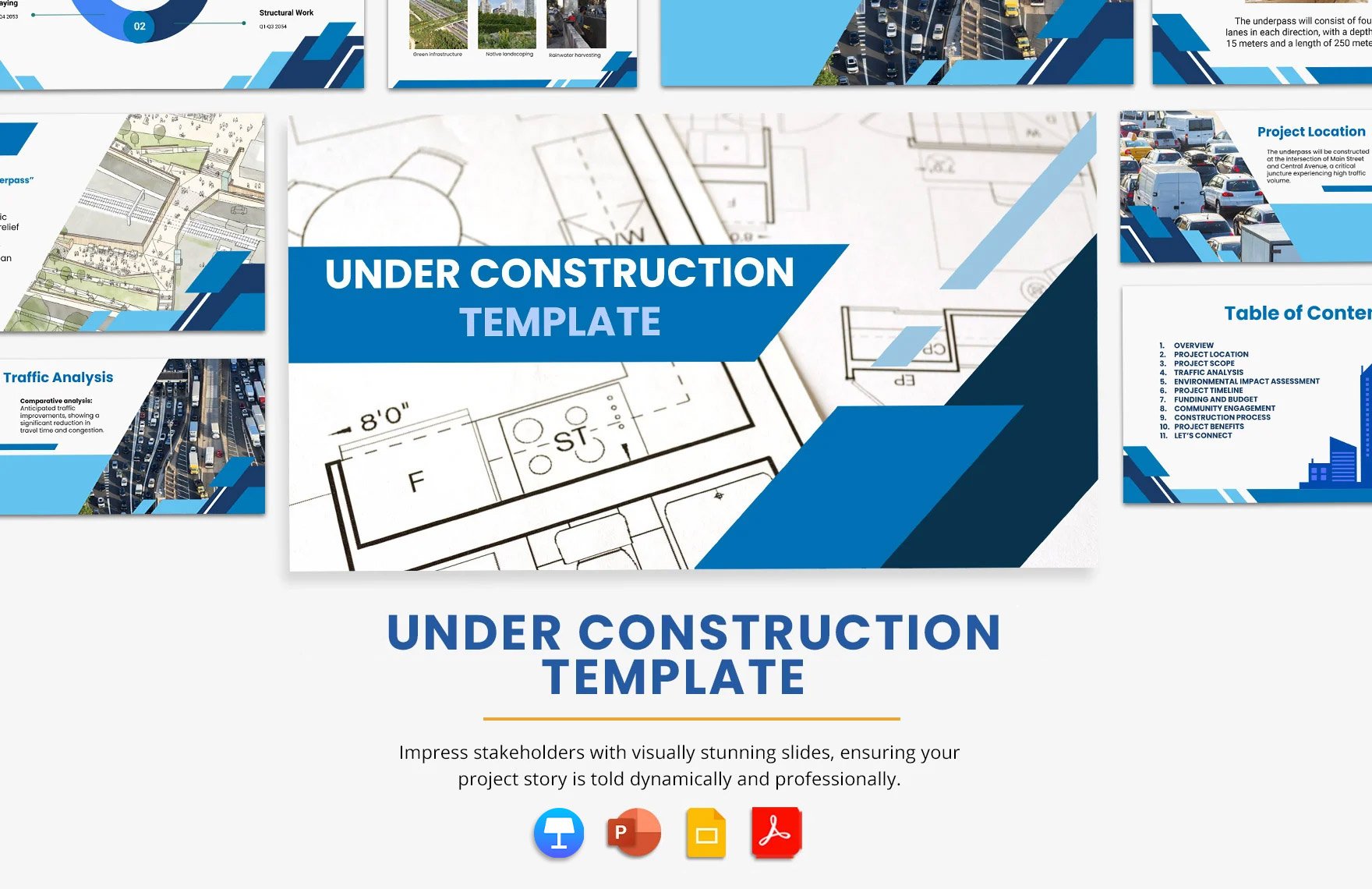 Under Construction Template in PDF, PowerPoint, Google Slides, Apple Keynote
