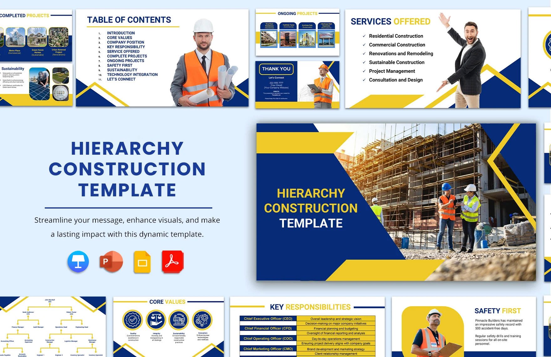 Hierarchy Construction Template in PDF, PowerPoint, Google Slides, Apple Keynote