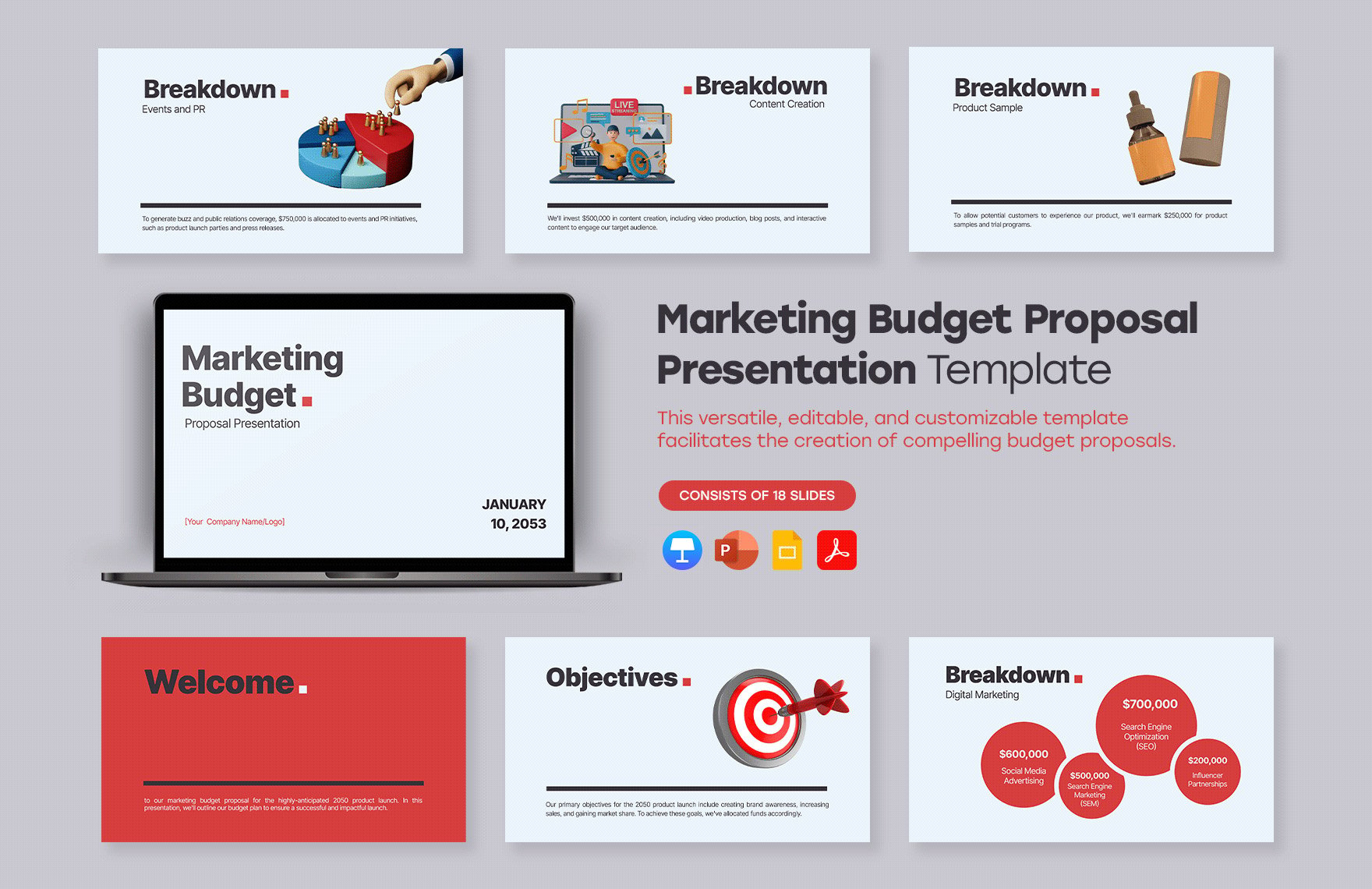 Marketing Budget Proposal Presentation Template