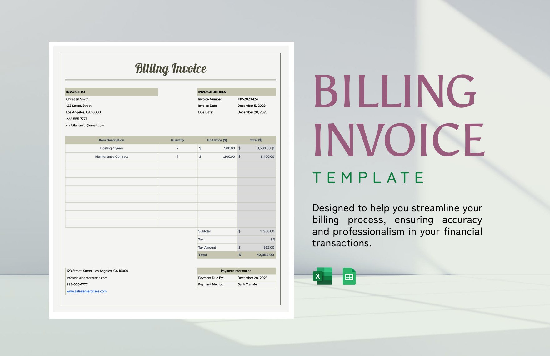 Billing Invoice Template