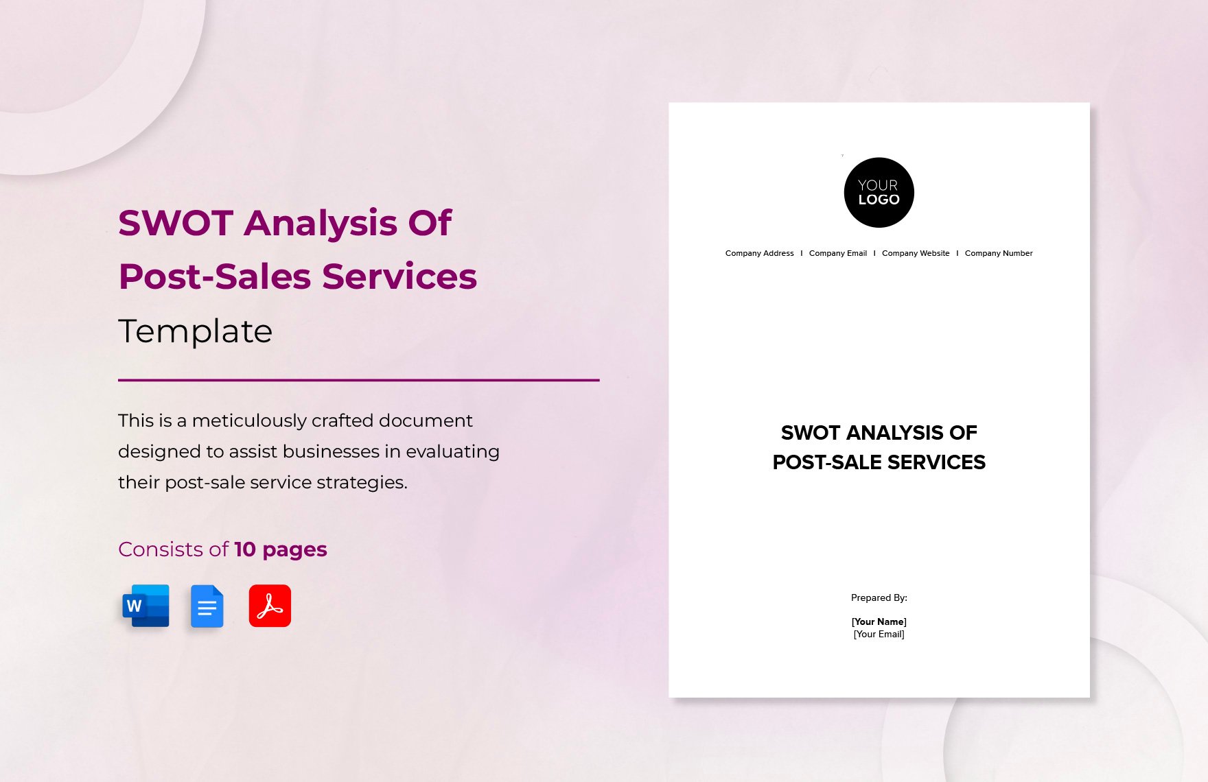 SWOT Analysis of Post-Sale Services Template