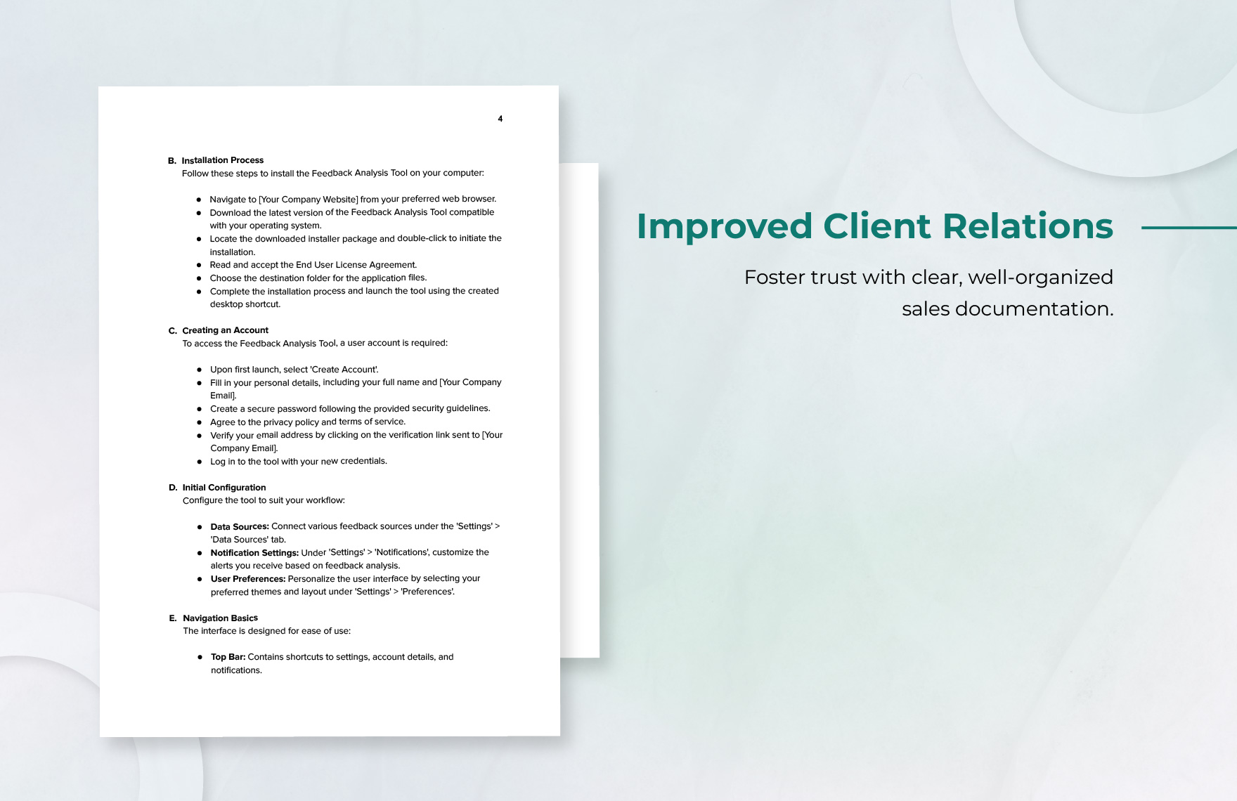 Sales User Guide for Feedback Analysis Tools Template