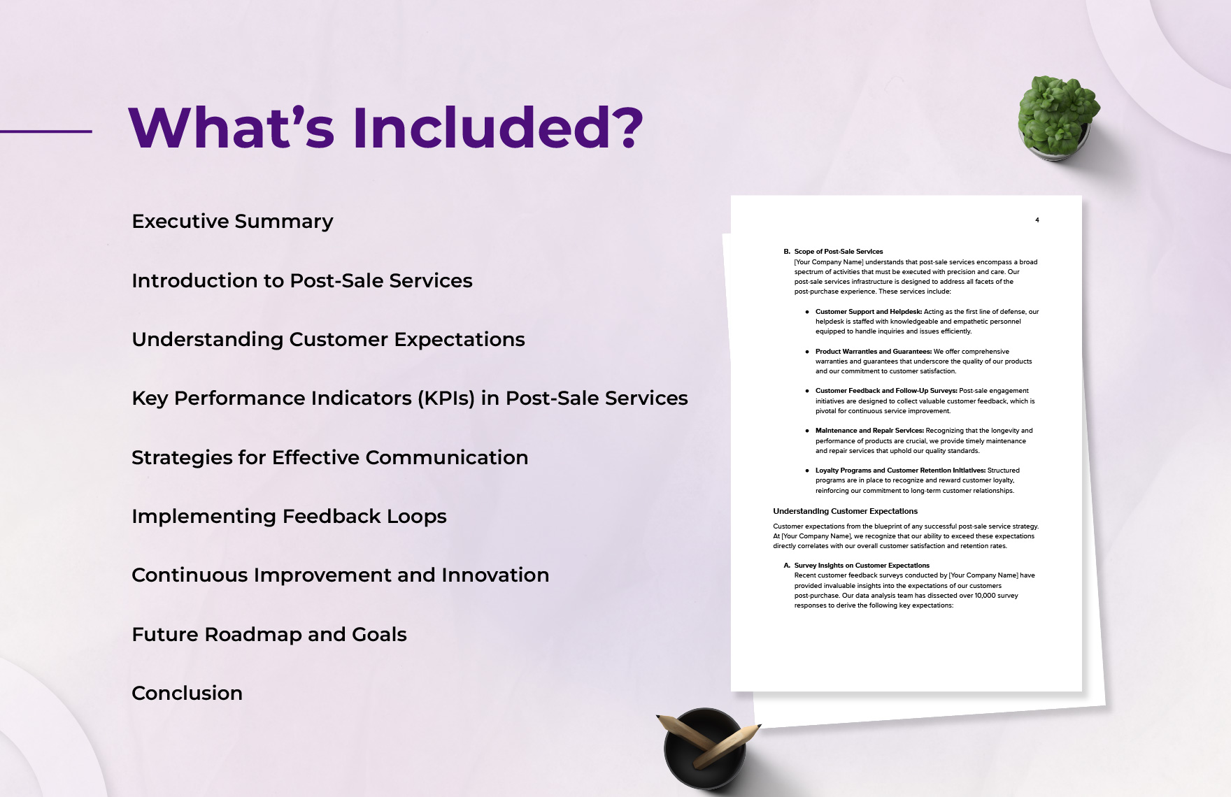 Document on Best Practices in Post-Sale Services Template