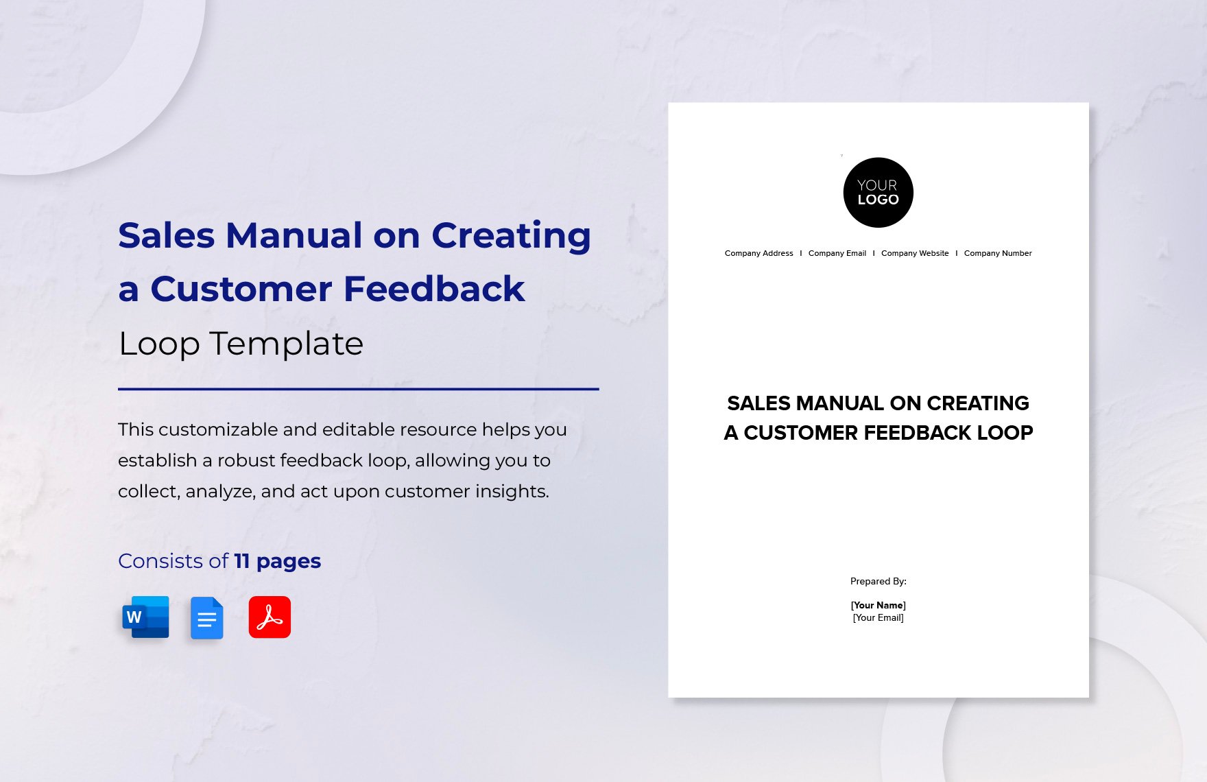 Sales Manual on Creating a Customer Feedback Loop Template in Word, Google Docs, PDF