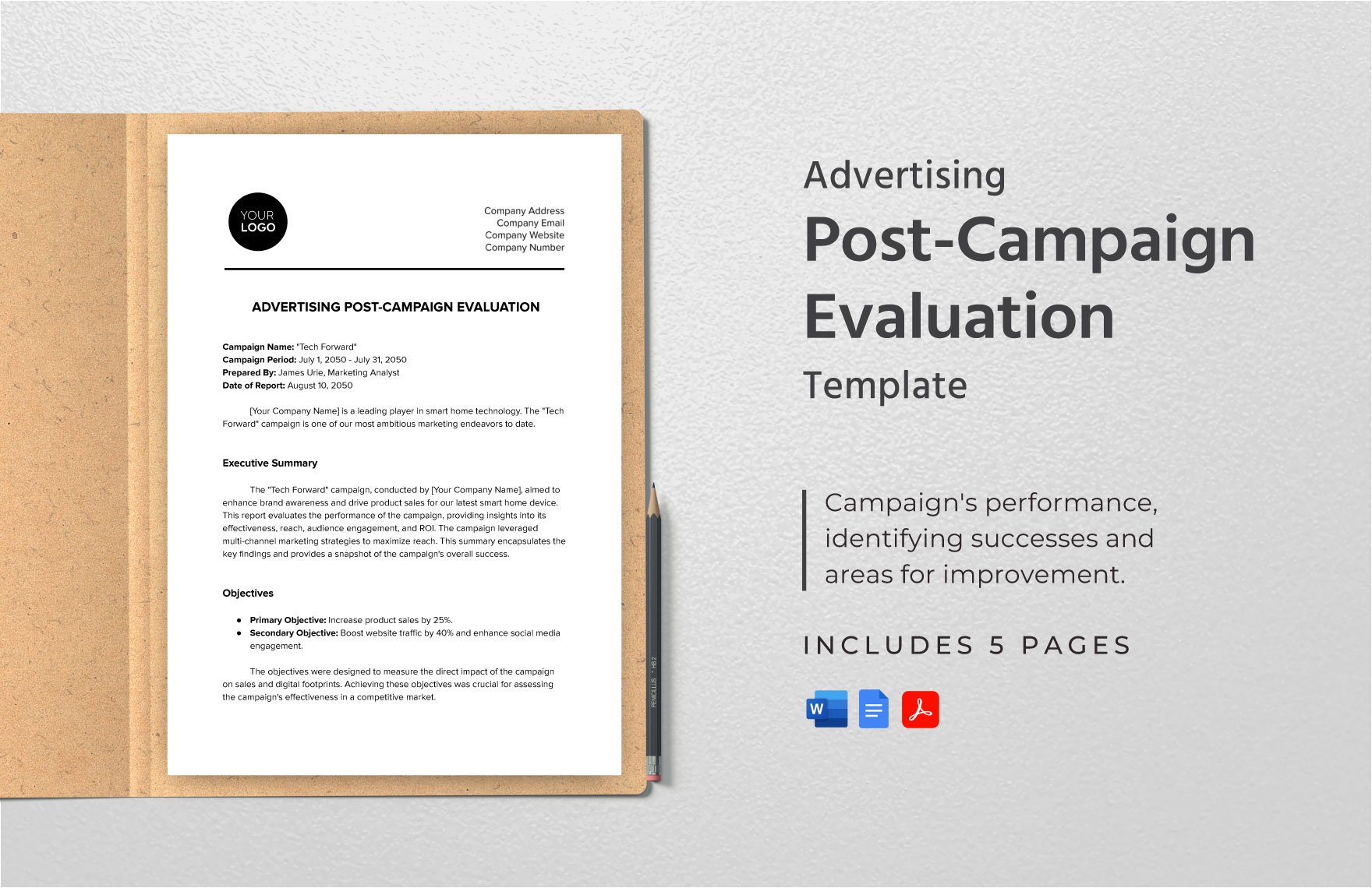 Advertising Post-Campaign Evaluation Template in Word, Google Docs, PDF