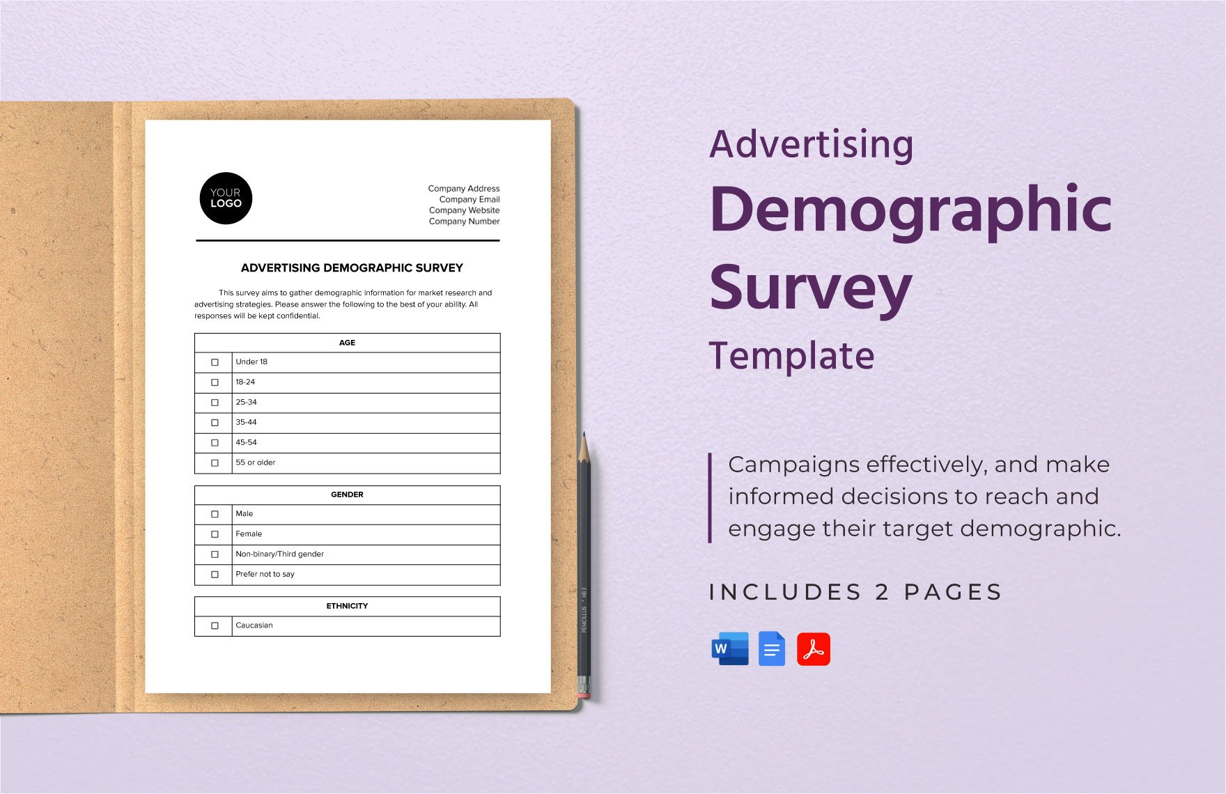 Advertising Demographic Survey Template