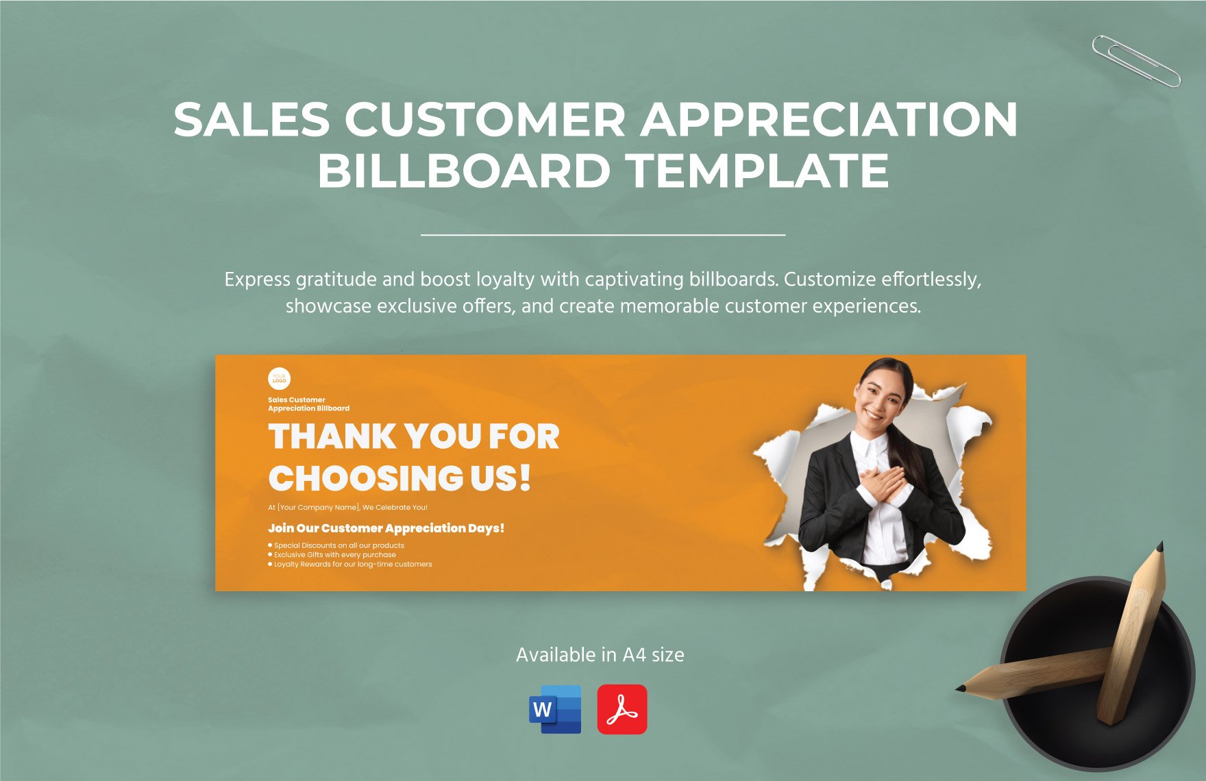 Sales Customer Appreciation Billboard Template in Word, PDF