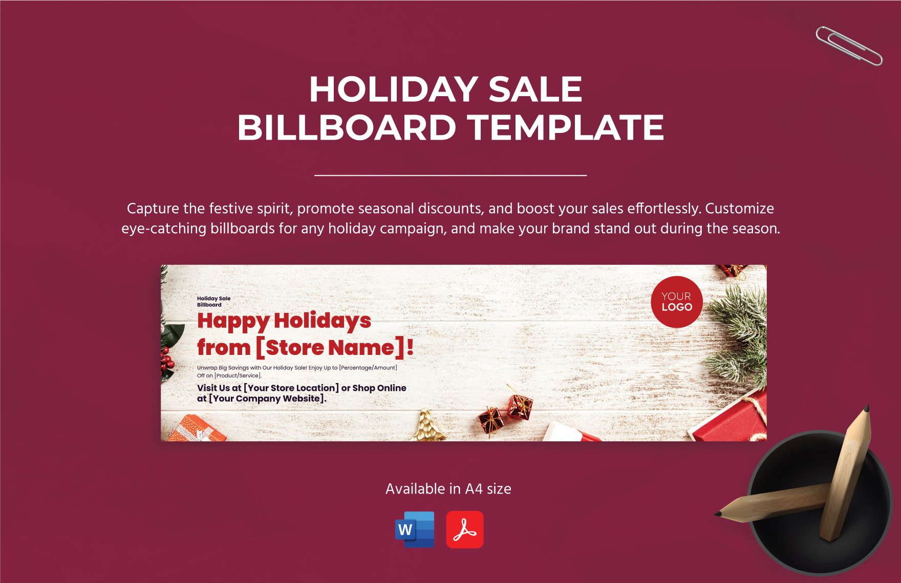 Holiday Sale Billboard Template