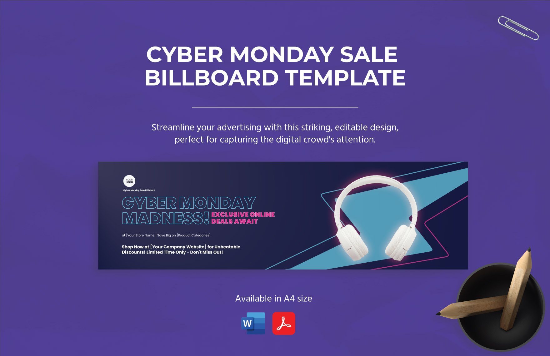 Cyber Monday Sale Billboard Template