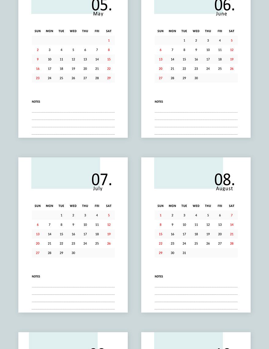 Printable Business Desk Calendar Template
