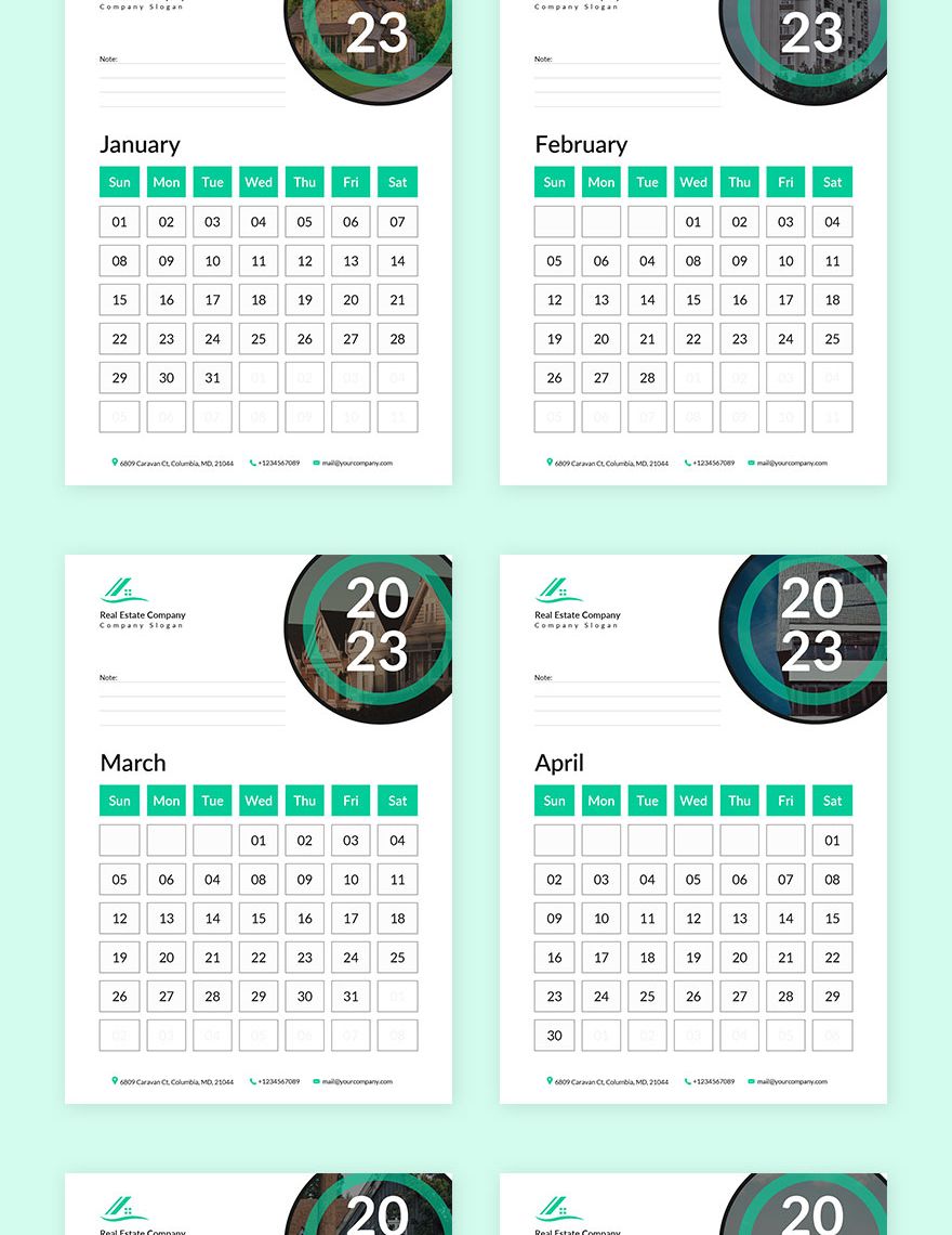 Real Estate Marketing Desk Calendar Template in Word, Pages, Google