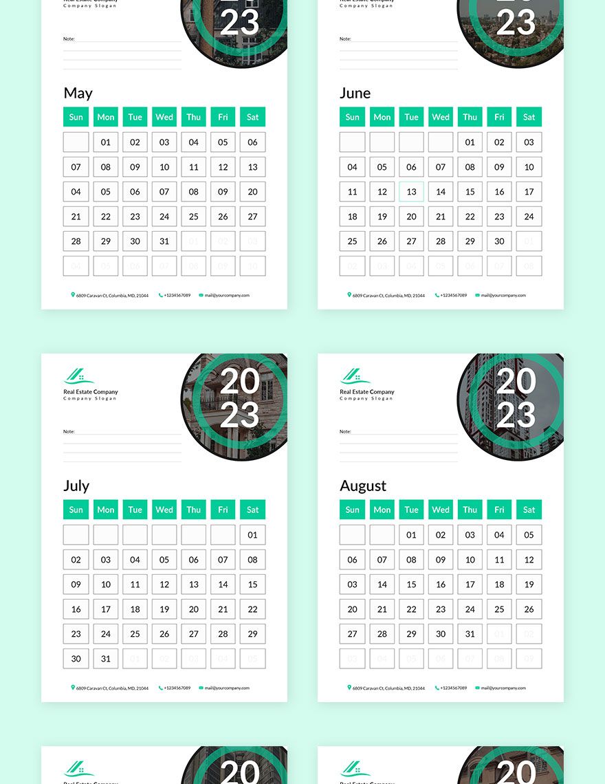 Real Estate Marketing Desk Calendar Template