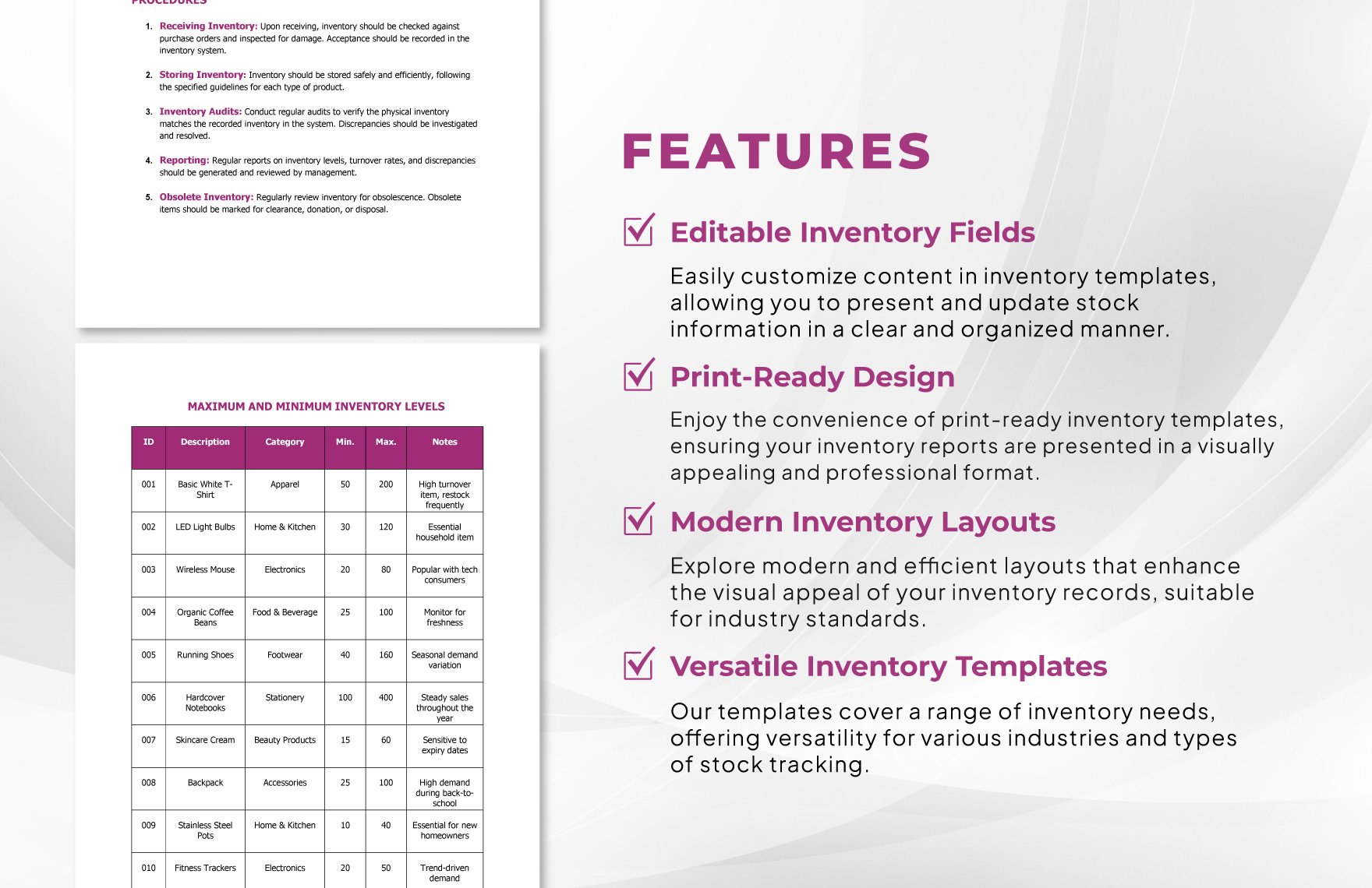 Inventory Policy and Procedure Template