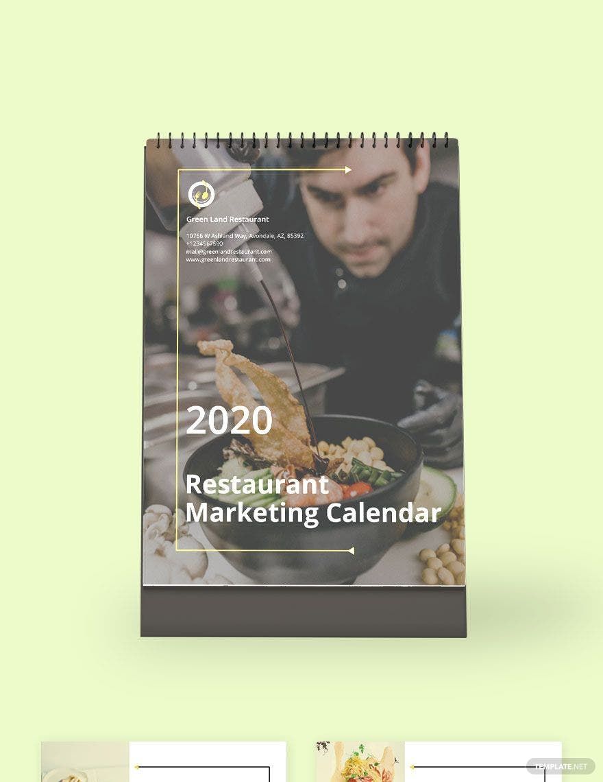 Restaurant Marketing Desk Calendar Template