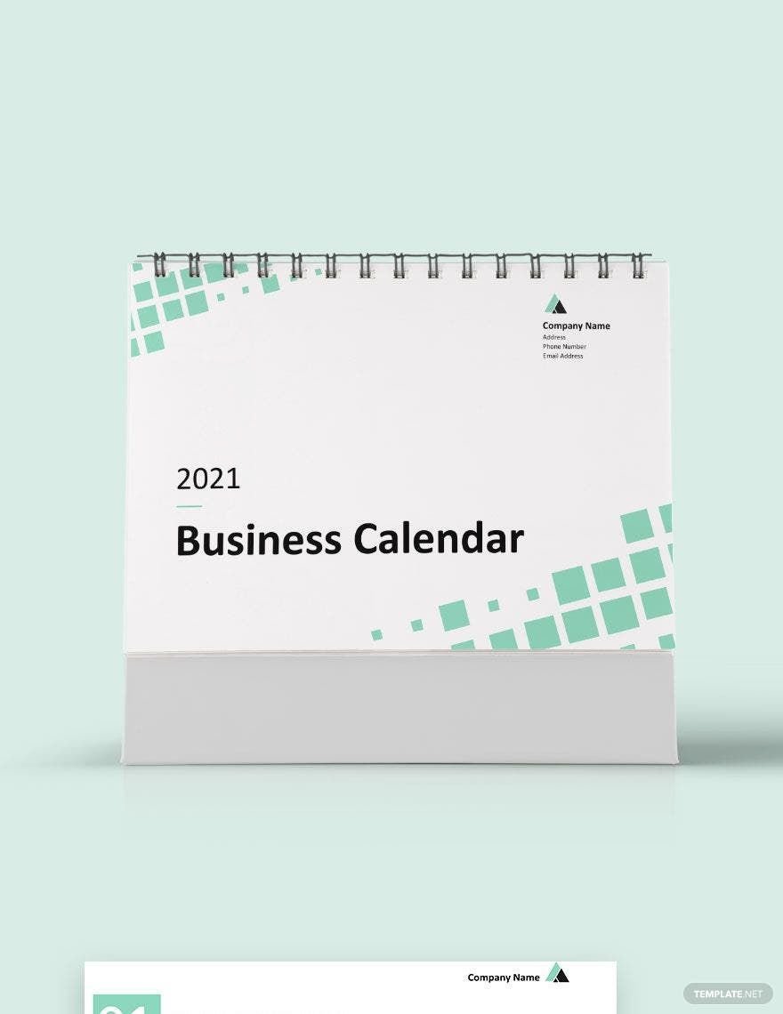 Sample Business Desk Calendar Template
