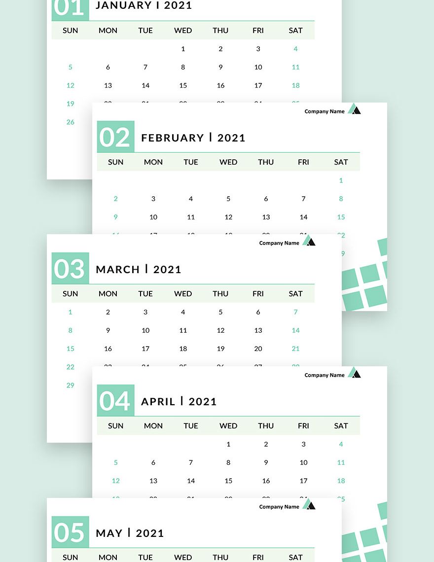Sample Business Desk Calendar Template in Word, Pages, Google Docs