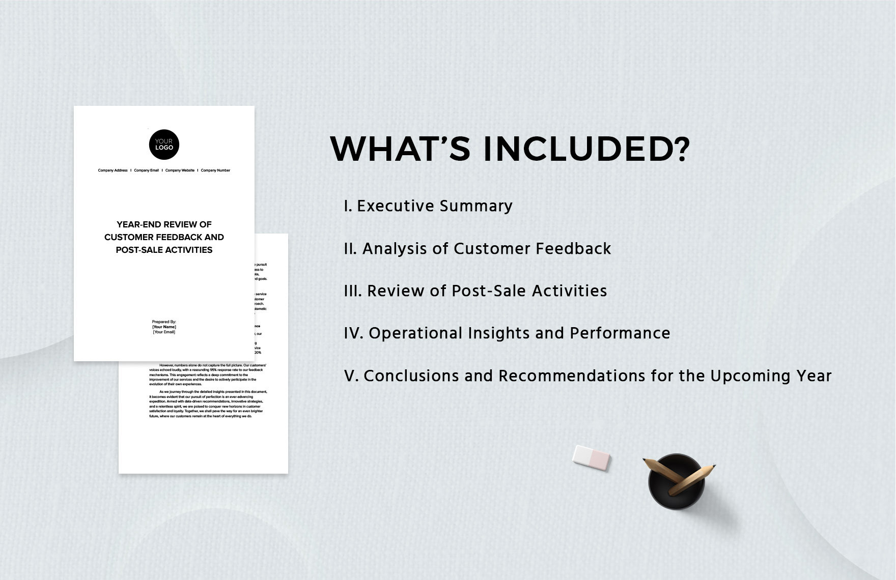 Year-end Review of Customer Feedback and Post-Sale Activities Template