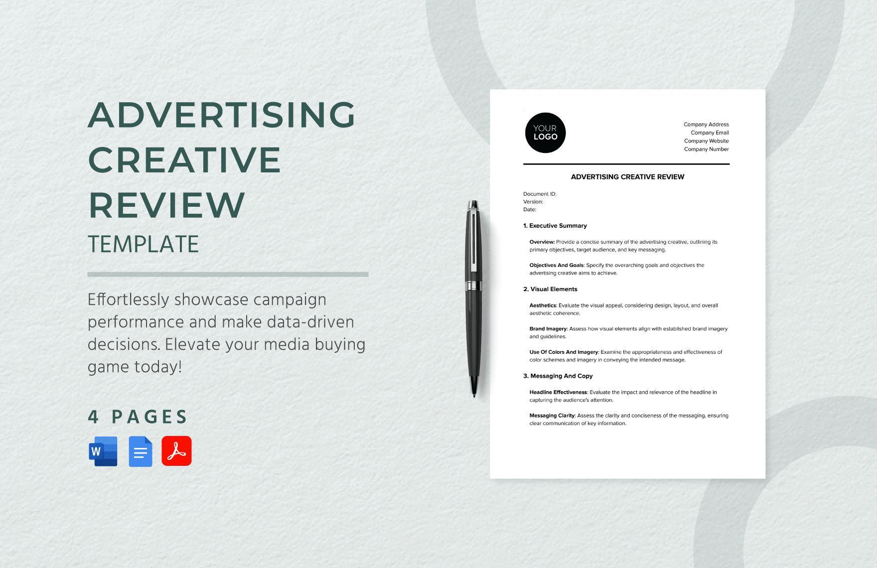 Advertising Creative Review Template
