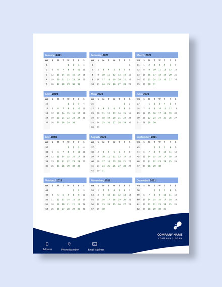 Basic Simple Business Desk Calendar
