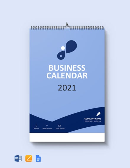 simple business calendar template