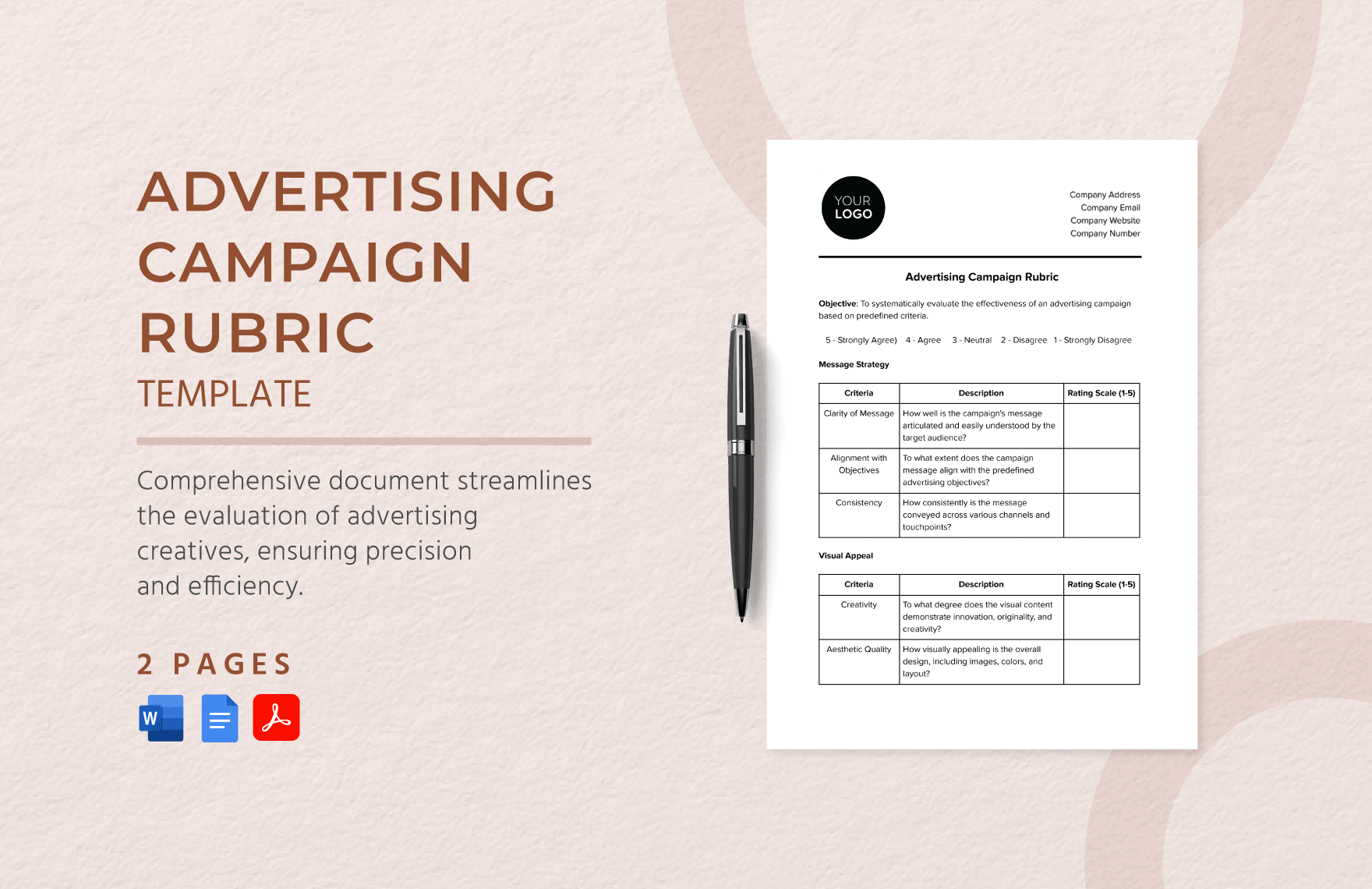 Advertising Campaign Rubric Template