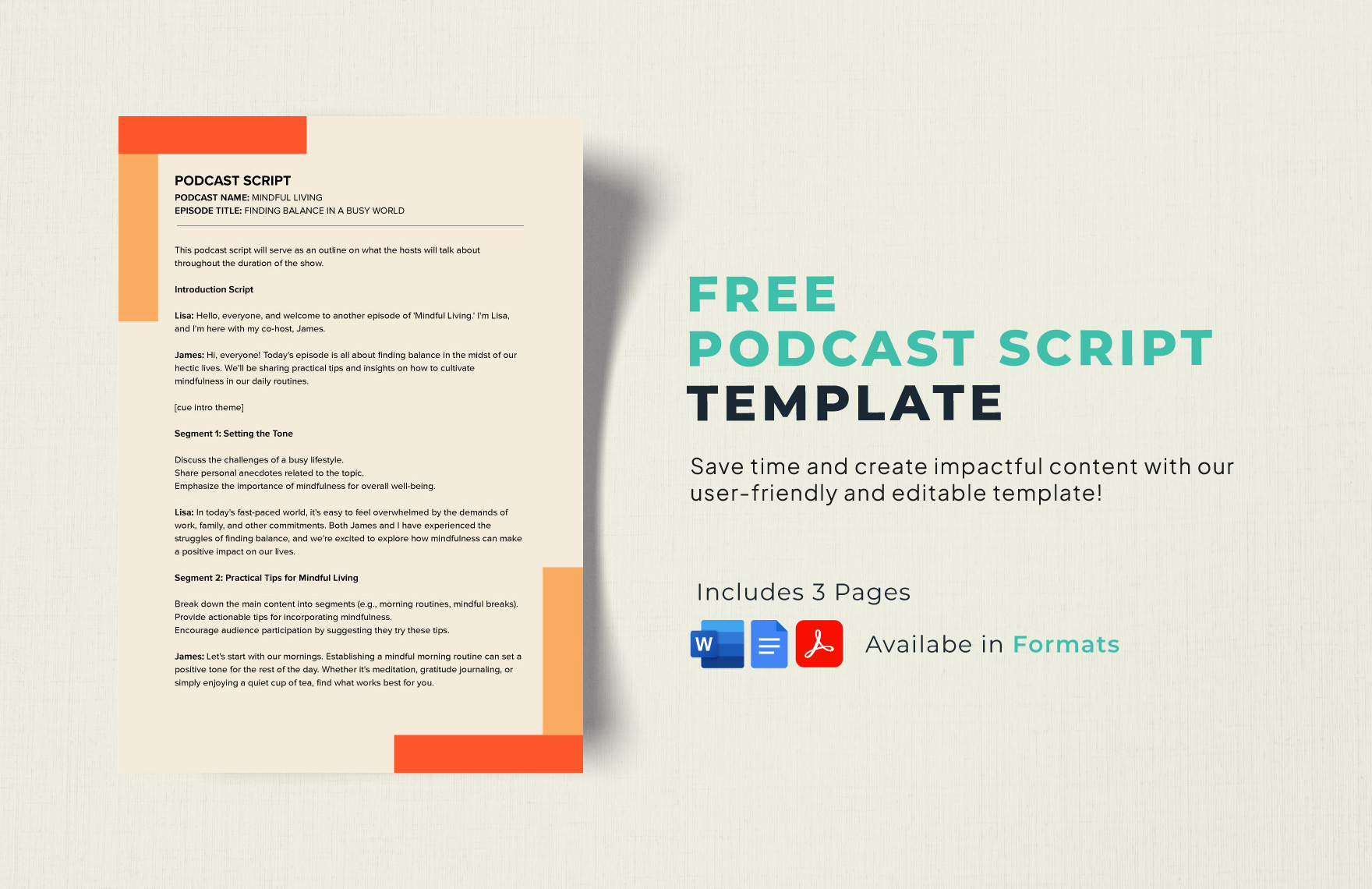 Free Podcast Script Template in Word, Google Docs, PDF