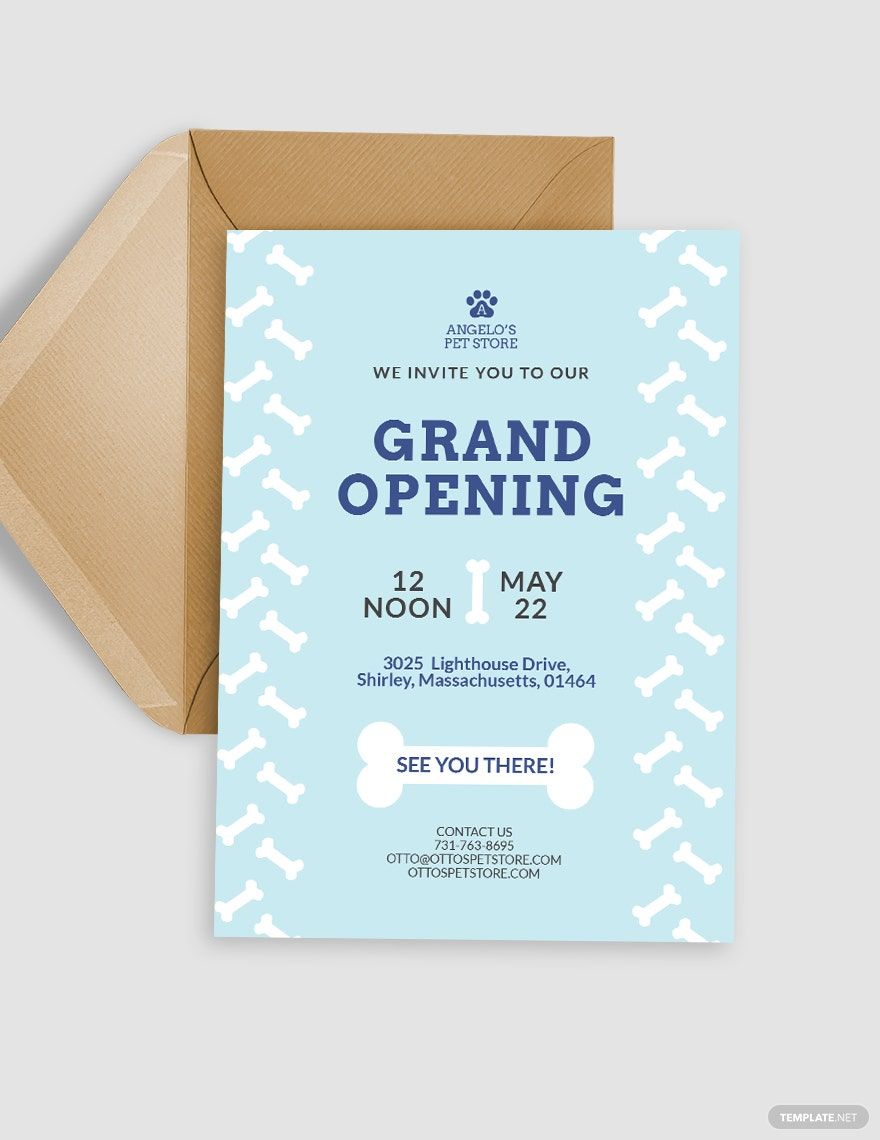 Pet Store Opening Invitation Template