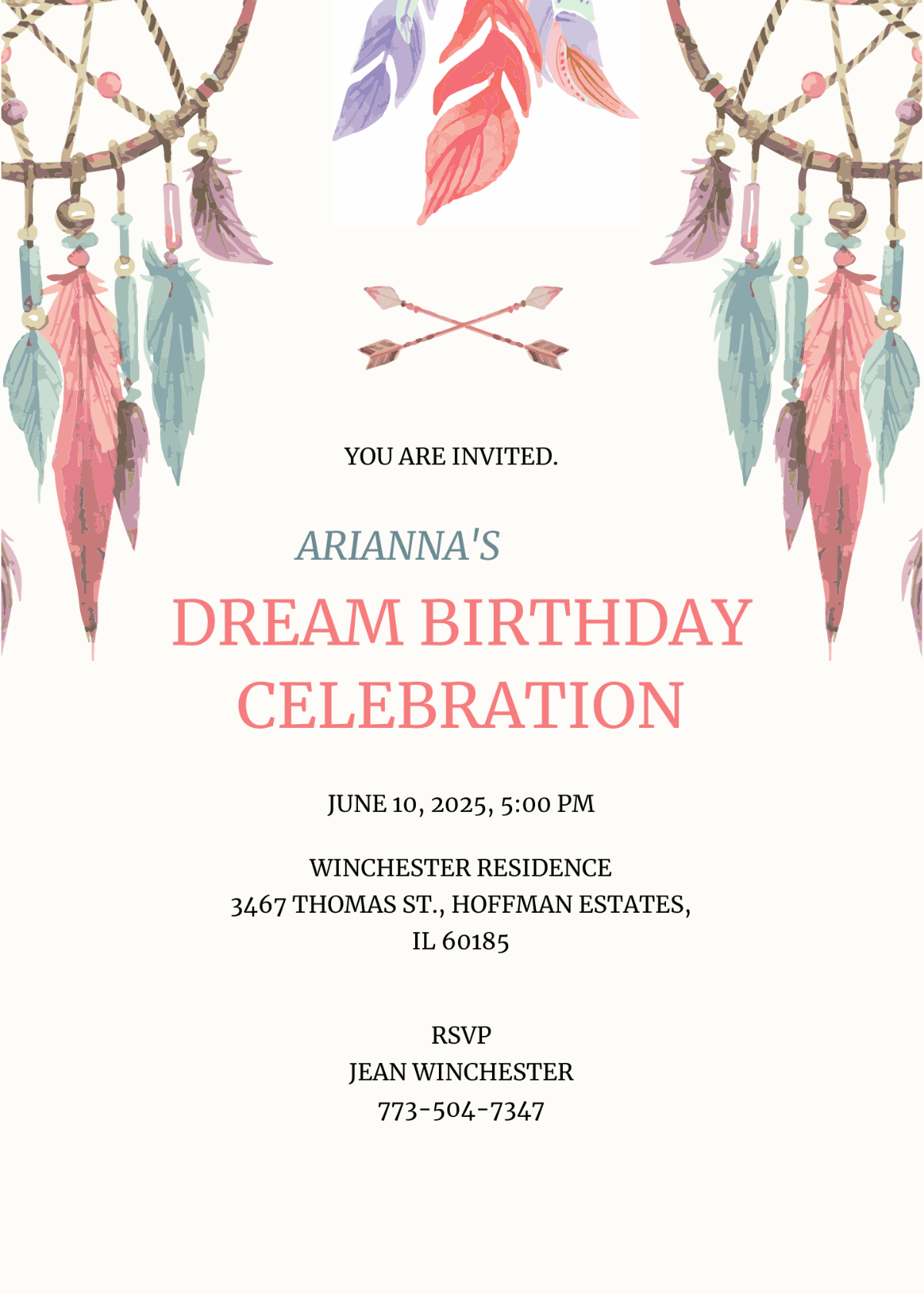 Pastel Dreamcatcher Invitation